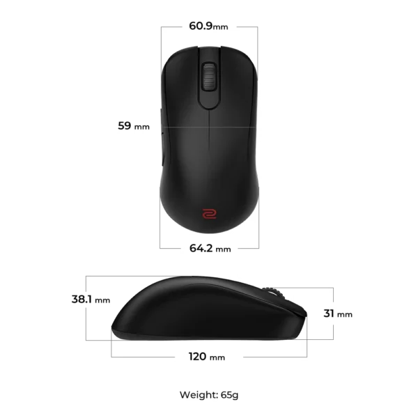 7-s2-dw-info Zowie Symmetrical Wireless Gaming Mouse 4000Hz 3200 DPI 65g - S2-DW