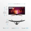 7106-oA+shL._SL1500_ BenQ MOBIUZ 34 inch WQHD 144Hz 1ms 1900R Curved Ultrawide IPS Gaming Monitor - EX3415R