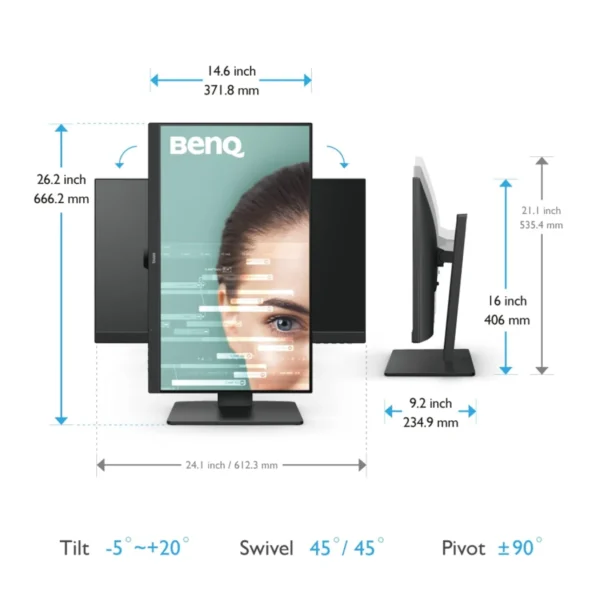 71WujmaAoDL._SL1500_ BenQ GW2785TC 27 inch 1080p FHD IPS Eye-Care Monitor with USB-C 60W Power Delivery - GW2785TC