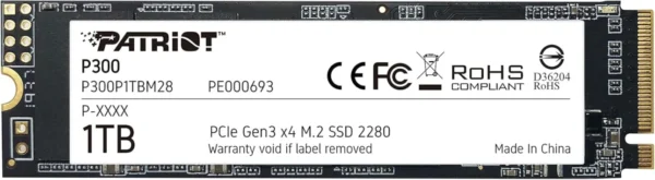 Patriot P300 1TB NVMe PCIe Gen3 x4 M.2 2280 Internal Solid State Drive - P300P1TBM28