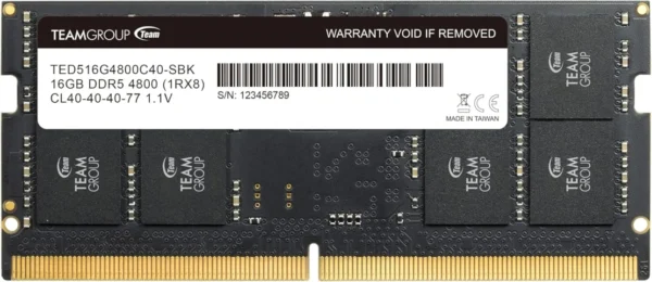 81uK2P0lF4L._AC_SL1500_ TEAMGROUP ELITE 16GB DDR5 4800MHz CL40 SO-DIMM Laptop Memory - TED516G4800C40D-S01