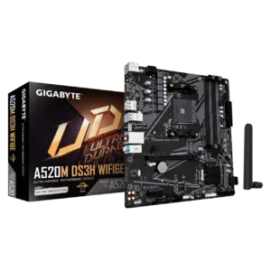 A520M DS3H WIFI6E_01 GIGABYTE A520M DS3H WIFI6E Micro-ATX AM4 AMD A520 DDR4 NVMe Wi-Fi 6E Motherboard - GA-A520M-DS3H-WF6E