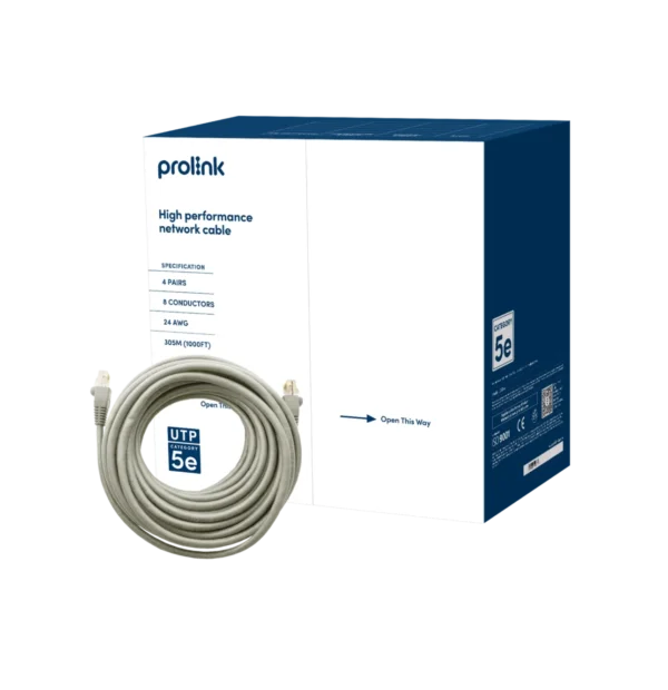 Prolink CAT5E 24P Plus Series 4-Pair UTP 24AWG Network Cable 305m - CAT5e 24P