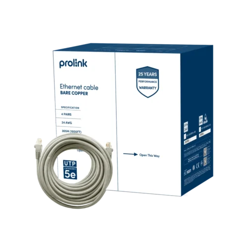 Prolink Cat 5e UTP Bare Solid Copper 24AWG Network Cable - CAT5e 24UC