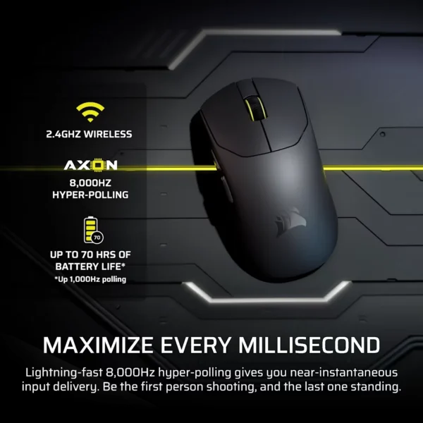 CH-931G000-WW_05 CORSAIR SABRE v2 PRO Black Wireless Gaming Mouse 36g 33000 DPI 8000Hz - CH-931G000-WW/PVT