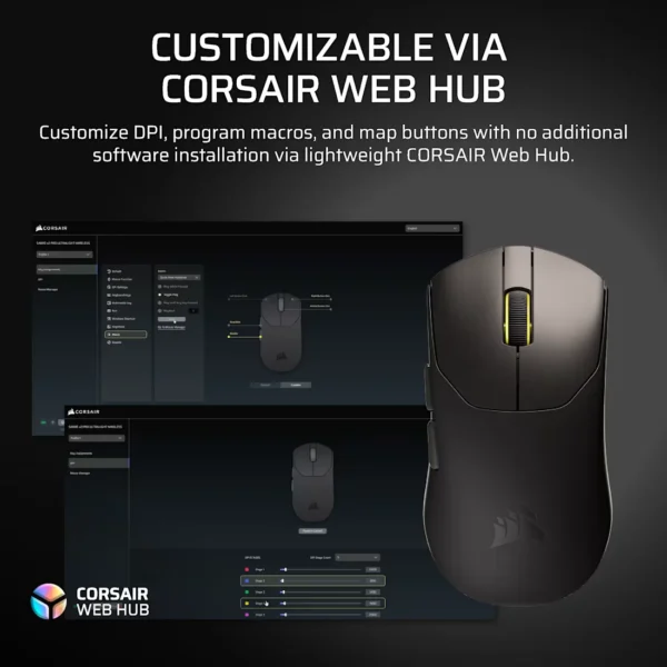 CH-931G000-WW_09 CORSAIR SABRE v2 PRO Black Wireless Gaming Mouse 36g 33000 DPI 8000Hz - CH-931G000-WW/PVT