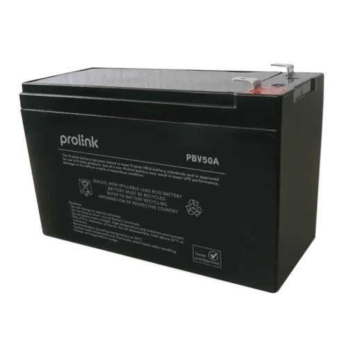 Prolink 12V 10AH Maintenance Free VRLA Battery for UPS Auto-Gate and Alarm System - PBV50A