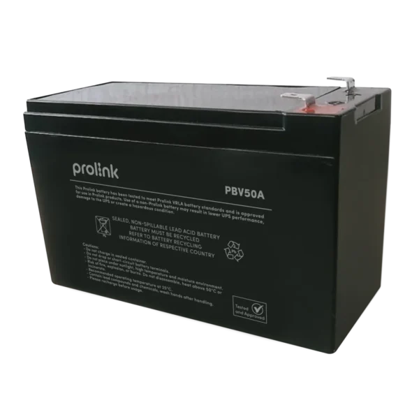 Prolink 12V 10AH Maintenance Free VRLA Battery for UPS Auto-Gate and Alarm System - PBV50A