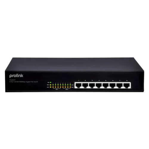 Prolink PSG801P 8-Port Gigabit PoE 10/100/1000Mbps Managed-Style Metal Switch Hub - PSG801P