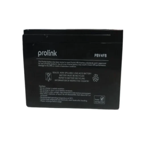 Prolink 12V 8.2Ah Maintenance Free VRLA Battery for UPS Auto-Gate and Alarm System - PBV4FB
