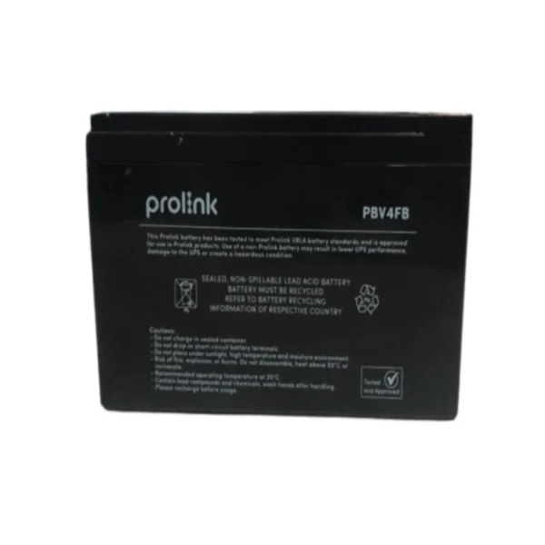 Prolink 12V 8.2Ah Maintenance Free VRLA Battery for UPS Auto-Gate and Alarm System - PBV4FB