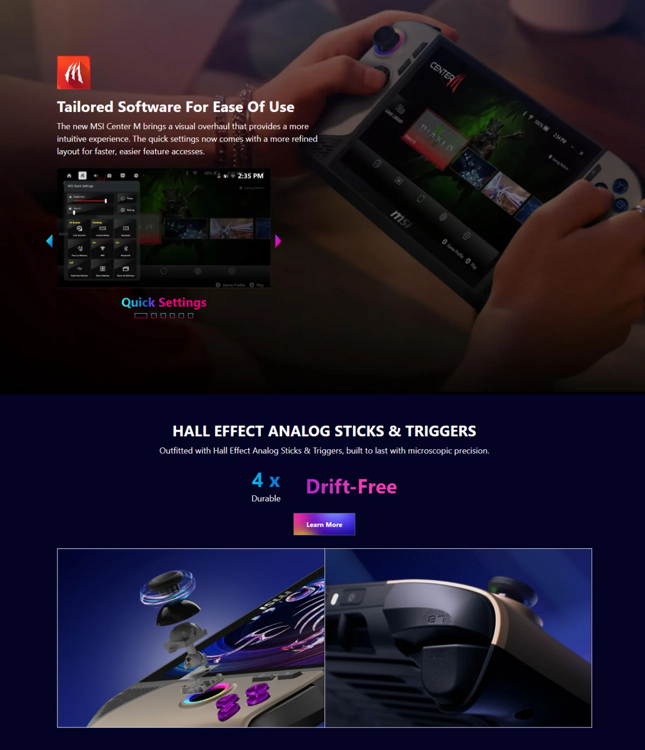 MSI Claw 8 AI+ A2VM 8" FHD+ 120Hz VRR Intel Core Ultra 7 32GB LPDDR5x Windows 11 Gaming Handheld - CLAW 8 AI+ A2VM-019PH
