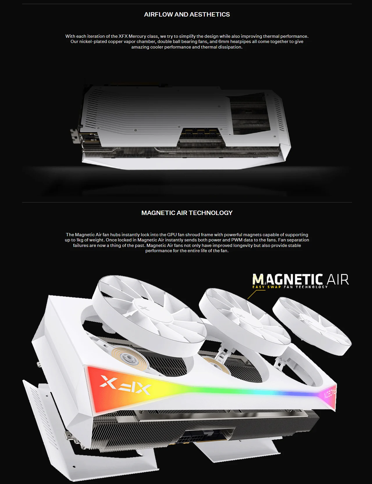 XFX Mercury AMD Radeon RX 9070 XT OC 16GB GDDR6 256-Bit PCIe 5.0 Graphics Card (White Magnetic Air) RX-97TMARGW9