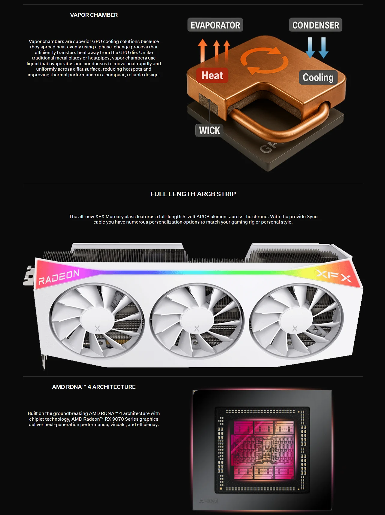 XFX Mercury AMD Radeon RX 9070 XT OC 16GB GDDR6 256-Bit PCIe 5.0 Graphics Card (White Magnetic Air) RX-97TMARGW9