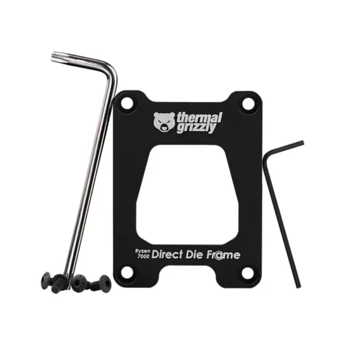 Thermal Grizzly Ryzen 7000 Direct Die Frame Anodized Aluminum CPU Mounting Bracket for Delidded Processors - TG-DDF-R7000-R