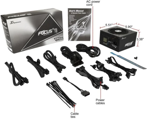 Seasonic FOCUS Plus 650W 80 PLUS Platinum Fully Modular ATX Power Supply - SSR-650PX