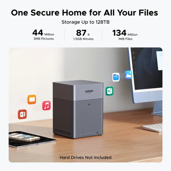 UGREEN NASync DH4300 Plus 4-Bay Network Attached Storage 8-Core 8GB RAM 2.5GbE 4K HDMI - DH4300 PLUS