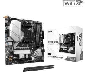 ASRock B550M WIFI Motherboard - AMD B550, DDR4, PCIe 4.0, WiFi 6E, Micro-ATX - ASROCK B550M WIFI