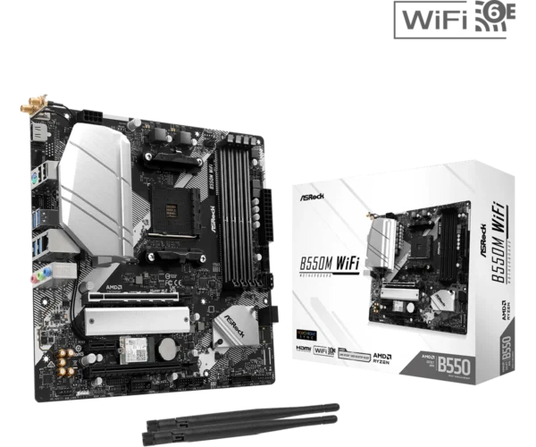 B550M WiFi(L1) ASRock B550M WIFI Motherboard - AMD B550, DDR4, PCIe 4.0, WiFi 6E, Micro-ATX - ASROCK B550M WIFI