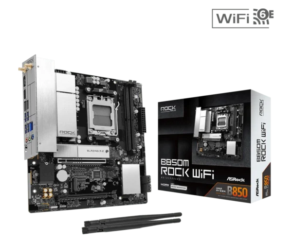 B850M Rock WiFi(L1) ASROCK B850M Rock WiFi - AMD AM5, DDR5 8200+, PCIe 5.0, WiFi 6E Micro-ATX Motherboard - ASROCK B850M ROCK WIFI