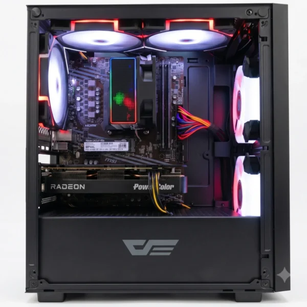 Yonder | Mid-Range AMD Ryzen 7 5700X & Radeon RX 9060 XT 16GB Desktop PC - 16GB RAM, 500GB NVMe SSD - 1440p Gaming & Content Creation Build