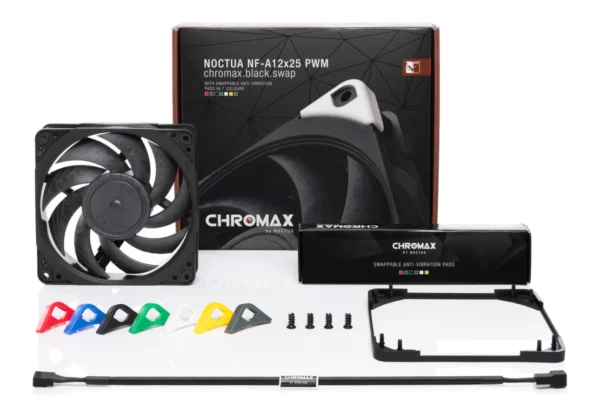 Noctua NF-A12x25 PWM chromax.black.swap 120mm Premium Quiet Fan - NF-A12X25PWM CH.BK.S