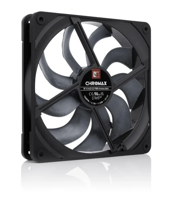 NOCTUA NF-A14x25 G2 PWM chromax.black 140mm Premium Quiet PC Fan - NF-A14x25 G2 PWM CH.BK