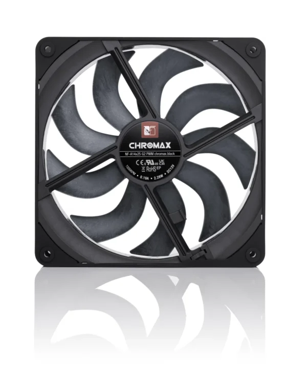 NOCTUA NF-A14x25 G2 PWM chromax.black 140mm Premium Quiet PC Fan - NF-A14x25 G2 PWM CH.BK