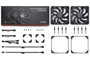 NOCTUA NF-A14x25 G2 PWM Sx2-PP chromax.black 140mm Dual Fan Set - NF-A14x25 G2 PWM Sx2-PP CH.BK