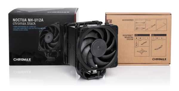 Noctua NH-U12A chromax.black 120mm Single Tower CPU Cooler - NH-U12A CH.BK
