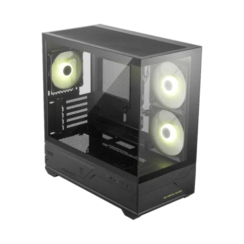 MSI MAG PANO M110R Black mATX Mini Tower Panoramic Tempered Glass ARGB Case - MAG PANO M110R