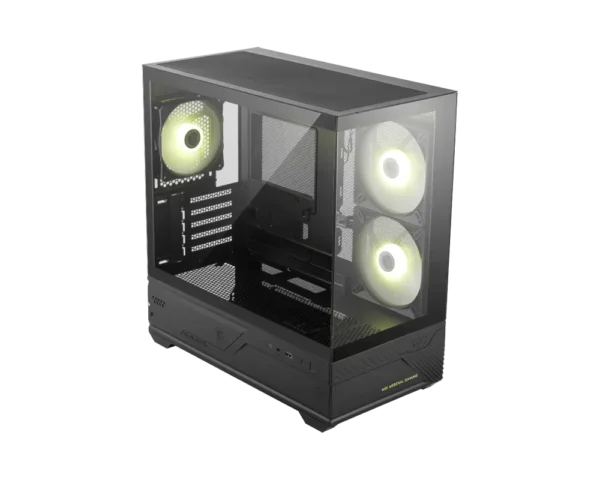 MSI MAG PANO M110R Black mATX Mini Tower Panoramic Tempered Glass ARGB Case - MAG PANO M110R