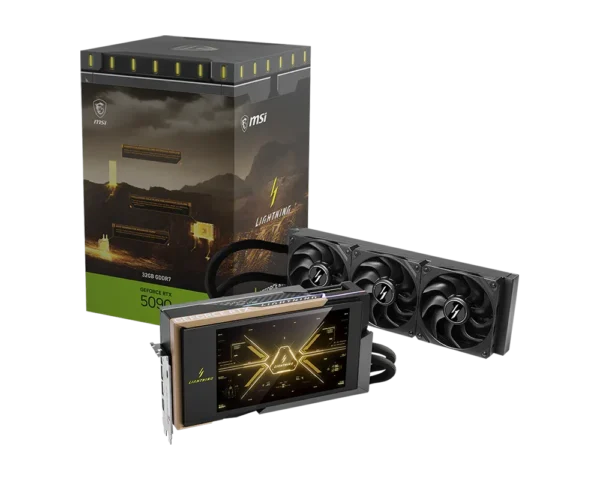 MSI GeForce RTX 5090 LIGHTNING Z 32GB GDDR7 Liquid Cooled GPU w/ 8-Inch Display - RTX 5090 32G LIGHTNING Z