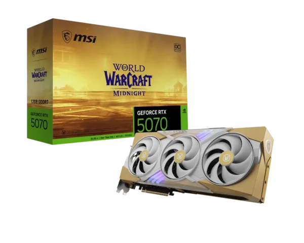 MSI - RTX 5070 12G World of Warcraft MIDNIGHT LIGHT EDITION OC - 12GB - RTX 5070 12G World of Warcraft MIDNIGHT LIGHT EDITION OC