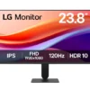LG 23.8" IPS Full HD 1080p 120Hz 5ms HDR10 sRGB 99% Virtually Borderless Monitor - 24U411A-B