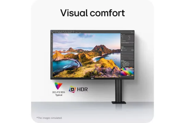 LG 31.5" UHD 4K IPS Ergo Monitor with USB-C 60W PD HDR10 DCI-P3 95% - 32UN880K-B