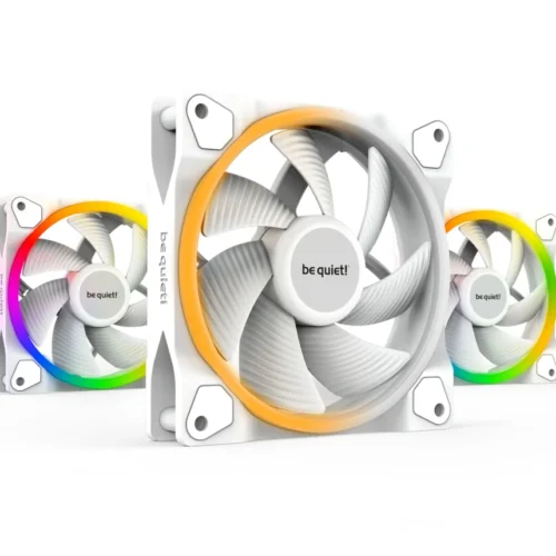 Be Quiet! Light Wings White 120mm PWM Triple-Pack ARGB Case Fans with 18 ARGB LEDs and ARGB Hub - BL100