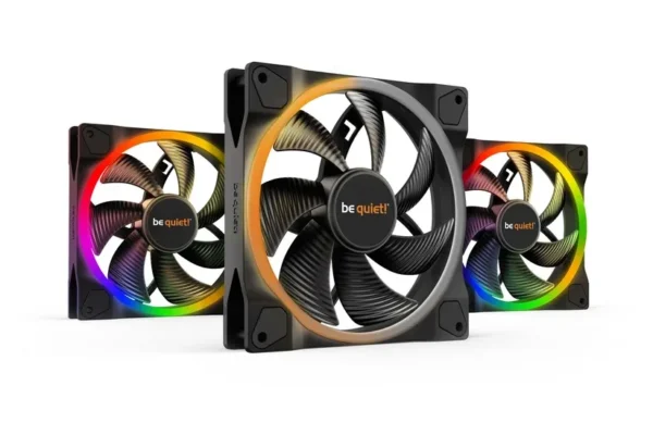 Be Quiet! Light Wings 140mm PWM ARGB High Airflow PC Case Fan Triple-Pack with ARGB Hub - BL078