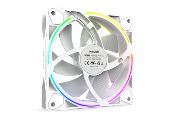 04_120_PWM Be Quiet! Light Wings White 120mm PWM Triple-Pack ARGB Case Fans with 18 ARGB LEDs and ARGB Hub - BL100