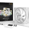 05_140_PWM Be Quiet! Light Wings White 140mm PWM Triple-Pack ARGB Case Fans with 20 ARGB LEDs and ARGB Hub - BL102
