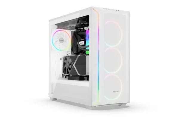 05_Shadow_Base_800_FX_white Be Quiet! Shadow Base 800 FX White Airflow ATX Midi-Tower Case with 4 Light Wings ARGB Fans & Tempered Glass - BGW64