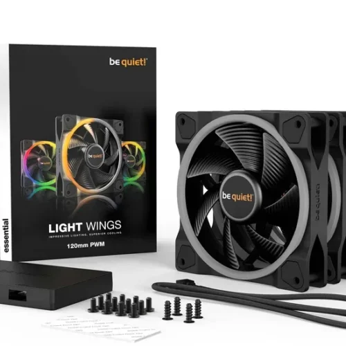 Be Quiet! Light Wings 120mm PWM ARGB High Airflow PC Case Fan Triple Pack w/ ARGB Hub - BL076