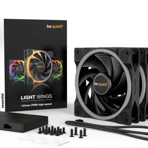 Be Quiet! Light Wings 120mm PWM High-Speed ARGB High Pressure Fan Triple Pack w/ ARGB Hub - BL077