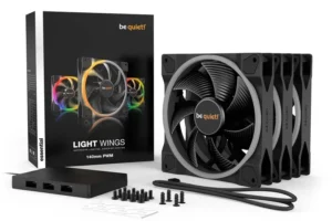 Be Quiet! Light Wings 140mm PWM ARGB High Airflow PC Case Fan Triple-Pack with ARGB Hub - BL078