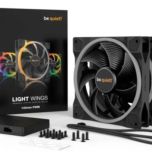 Be Quiet! Light Wings 140mm PWM ARGB High Airflow PC Case Fan Triple-Pack with ARGB Hub - BL078