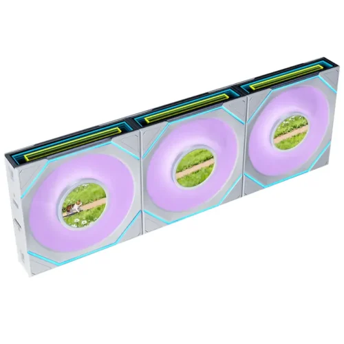 LIAN LI UNI FAN SL-INF FLEX LCD 120 White (3-Pack) - 1.8" Display 400x400 - ARGB FDB Fan - G9F.12SLIND1F3W.K0