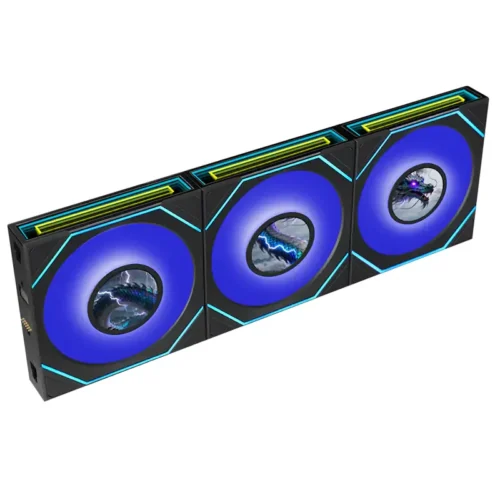 LIAN LI UNI FAN SL-INF FLEX LCD 120 Reverse Blade Black (3-Pack) - 1.8" Display 400x400 - ARGB FDB Fan - G9F.12RSLIND1F3B.K0