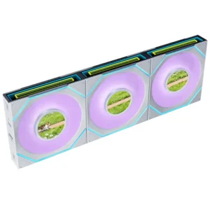 120mm-Case-Fans-Lian-Li-Uni-Fan-SL-Infinity-1-8in-LCD-Flex-2-4GHz-Wireless-120mm-Reverse-Blade-ARGB-Fan-3-Pack-White-12RSLIND1F3W-6 Lian Li UNI Fan SL-INF Flex LCD 120 Reverse Blade White 3-Pack - 1.8" LCD Screen - G9F.12RSLIND1F3W.K0