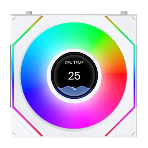 Lian Li UNI Fan SL-INF Flex LCD 120 Reverse Blade White - 1.8" LCD Screen - 12RSLIND1F1W