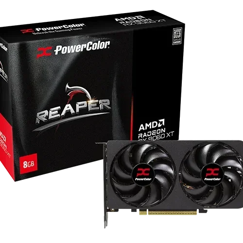 PowerColor Reaper AMD Radeon RX 9060 XT 8GB GDDR6 128-bit PCIe 5.0 Dual Fan Compact Gaming Graphics Card RX9060XT 8G-A